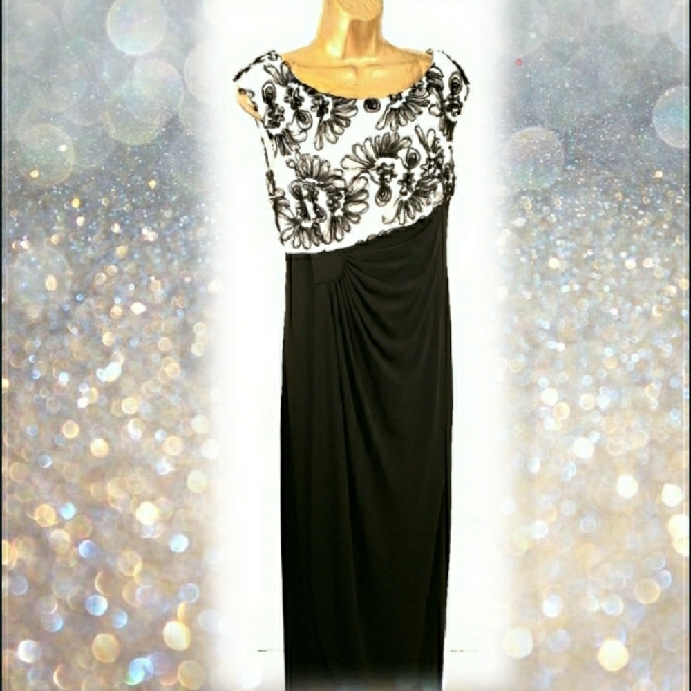 CONNECTED APPAREL Soutache floor length dress